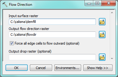 ArcGIS Flow Direction Box